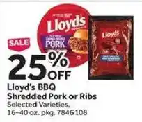 Stop&Shop Lloyd's BBQ Shredded Pork or Ribs offer