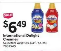 Stop&Shop International Delight Creamer offer