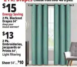 Ocean State Job Lot Energy Saving Blackout Drapes offer