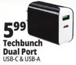 Ocean State Job Lot Techbunch dual port usb-c & usb-a offer