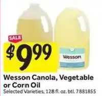 Stop&Shop Wesson Canola, Vegetable or Corn Oil offer
