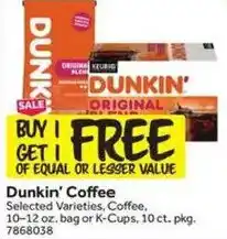 Stop&Shop Dunkin' Coffee offer