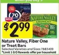 Stop&Shop Nature Valley, Fiber One or Treat Bars offer