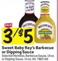 Stop&Shop Sweet Baby Ray's Barbecue or Dipping Sauce offer