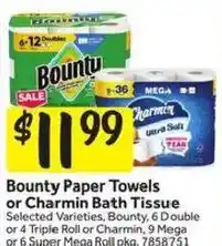 Stop&Shop Bounty Paper Towels or Charmin Bath Tissue offer