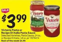 Stop&Shop Victoria Pasta or Recipe Di Italia Pasta Sauce offer