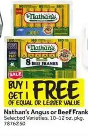 Stop&Shop Nathan's Angus or Beef Frank offer