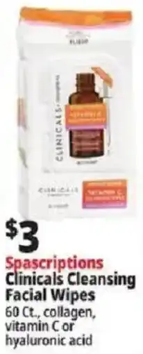 Ocean State Job Lot Spascriptions Clinicals Cleansing Facial Wipes offer