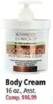Ocean State Job Lot Advanced Clinicals coconut oil moisturizing cream offer