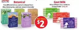 Ocean State Job Lot Your Choice Botanical Goat Milk Bar Soap offer