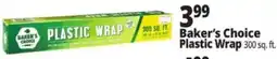 Ocean State Job Lot Baker's Choice Plastic Wrap offer