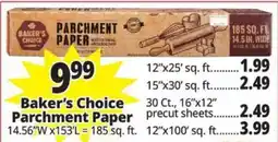 Ocean State Job Lot Baker's Choice Parchment Paper offer