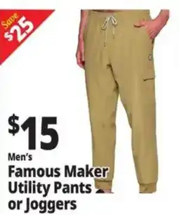 Ocean State Job Lot Men's Famous Maker Utility Pants or Joggers offer