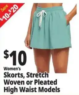Ocean State Job Lot Women's Skorts, Stretch Woven or Pleated High Waist Models offer
