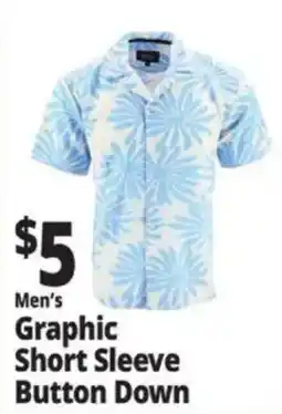 Ocean State Job Lot Men's Graphic Short Sleeve Button Down offer