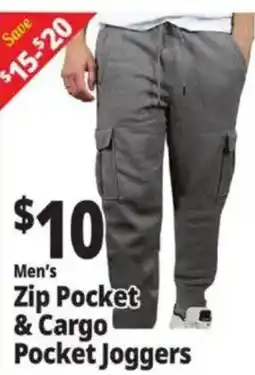 Ocean State Job Lot Men's Zip Pocket & Cargo Pocket Joggers offer