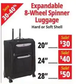 Ocean State Job Lot Expandable 8-Wheel Spinner Luggage offer