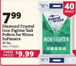 Rural King Diamond Crystal iron fighter salt pellets for water softeners offer