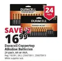Rural King Duracell Coppertop Alkaline Batteries offer
