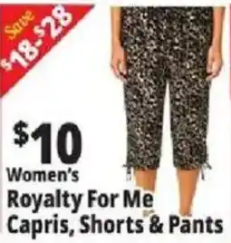 Ocean State Job Lot Women's Royalty For Me Capris, Shorts & Pants offer