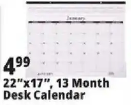 Ocean State Job Lot 22"x17", 13 Month Desk Calendar offer