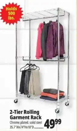 Ocean State Job Lot 2-tier rolling garment rack offer
