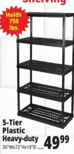 Ocean State Job Lot 5-tier plastic heavy-duty shelving offer