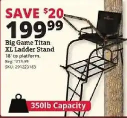 Rural King Big Game Titan XL Ladder Stand offer