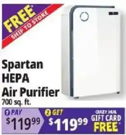 Ocean State Job Lot Spartan HEPA Air Purifier offer