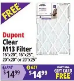 Ocean State Job Lot Dupont clear m13 filter offer