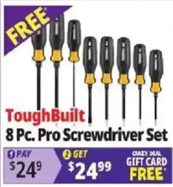 Ocean State Job Lot ToughBuilt 8 Pc. Pro Screwdriver Set offer