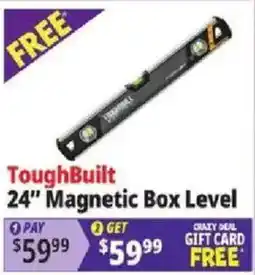 Ocean State Job Lot ToughBuilt 24" Magnetic Box Level offer
