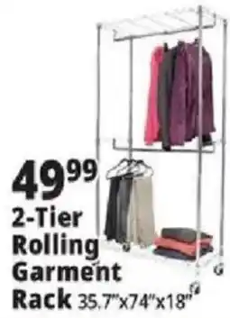 Ocean State Job Lot 2-tier rolling garment rack offer