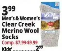 Ocean State Job Lot Men's & Women's Clear Creek Merino Wool Socks offer