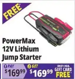 Ocean State Job Lot PowerMax 12V Lithium Jump Starter offer