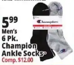 Ocean State Job Lot Men's Champion Ankle Socks offer
