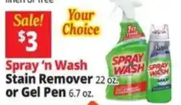 Ocean State Job Lot Spray 'n Wash Stain Remover or Gel Pen offer