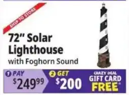 Ocean State Job Lot 72" Solar Lighthouse with Foghorn Sound offer
