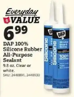 Rural King Dap 100% silicone rubber all-purpose sealant offer