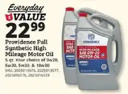 Rural King Providence Full Synthetic High Mileage Motor Oil offer