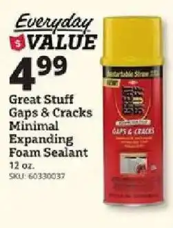 Rural King Everyday Value Great Stuff Gaps & Cracks Minimal Expanding Foam Sealant offer