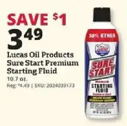 Rural King Lucas oil products sure start premium starting fluid offer