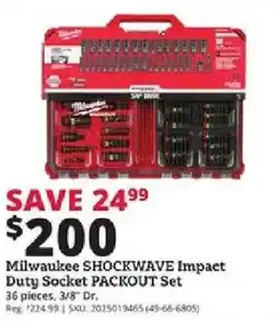 Rural King Milwaukee shockwave impact duty socket packout set offer