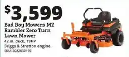 Rural King Bad Boy Mowers MZ Rambler Zero Turn Lawn Mower offer