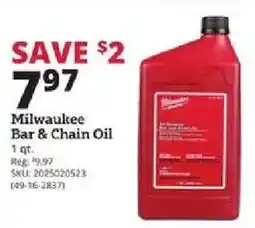 Rural King Milwaukee Bar & Chain Oil offer