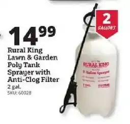 Rural King Rural King Lawn & Garden Poly Tank Sprayer with Anti-Clog Filter offer