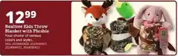 Rural King Realtree Kids Throw Blanket with Plushie offer