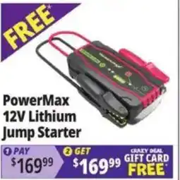 Ocean State Job Lot PowerMax 12V Lithium Jump Starter offer