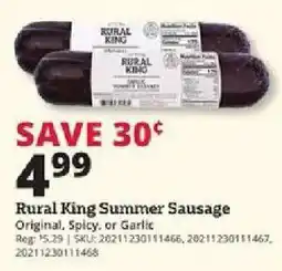 Rural King Rural King Summer Sausage offer