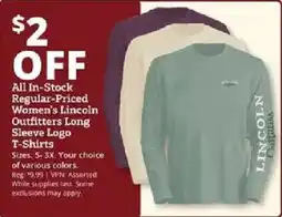 Rural King Women's Lincoln Outfitters Long Sleeve Logo T-Shirts offer